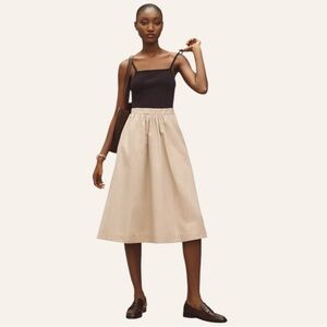 Maeve Sleeveless Adjustable Rib Pocketed Poplin Twofer Midi Dress - XS